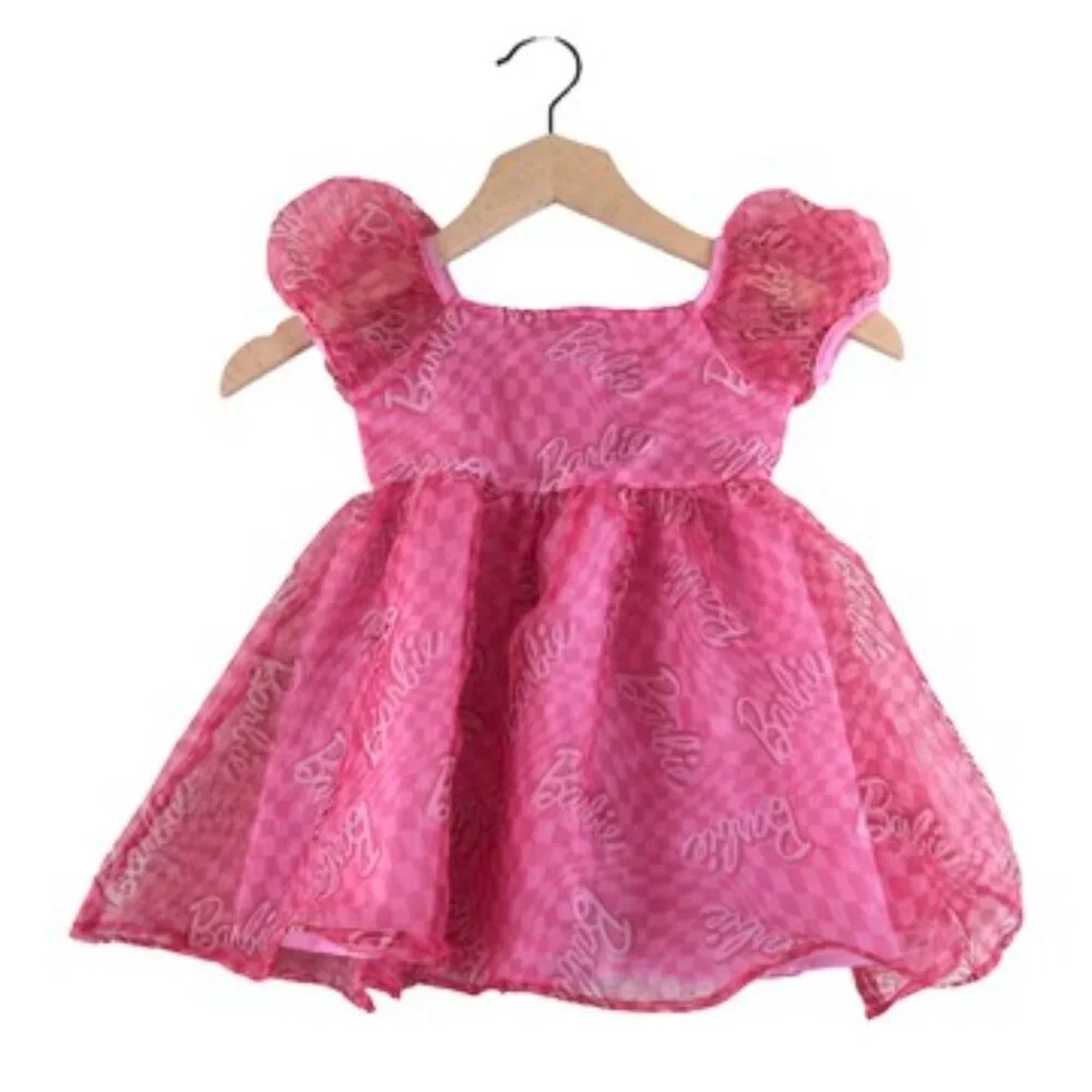 Barbie Pink Puffy Sleeve Party Dress 2T
